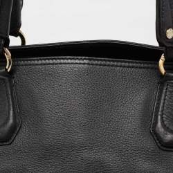 Pre Owned Aigner Black Leather Cavallina Zip Satchel