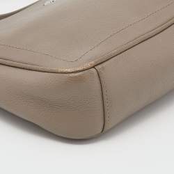 Pre Owned Aigner Taupe Leather Crossbody Bag