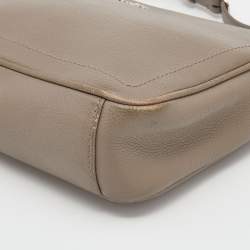 Pre Owned Aigner Taupe Leather Crossbody Bag