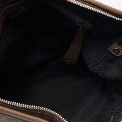 Aigner Dark Taupe Leather Zip Tote
