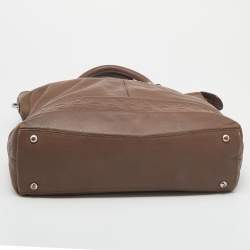 Aigner Dark Taupe Leather Zip Tote