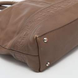 Aigner Dark Taupe Leather Zip Tote