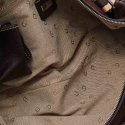 Pre Owned Aigner Brown Suede and Leather Satchel