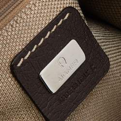 Pre Owned Aigner Brown Suede and Leather Satchel