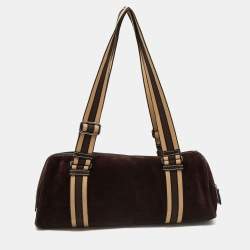 Pre Owned Aigner Brown Suede and Leather Satchel