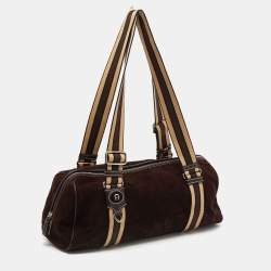 Pre Owned Aigner Brown Suede and Leather Satchel