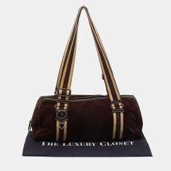 Pre Owned Aigner Brown Suede and Leather Satchel