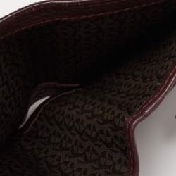 Pre Owned Aigner Burgundy Leather Cybill Compact Wallet