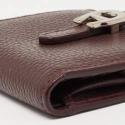 Pre Owned Aigner Burgundy Leather Cybill Compact Wallet