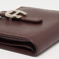 Pre Owned Aigner Burgundy Leather Cybill Compact Wallet