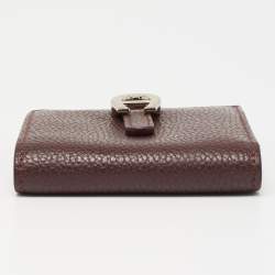 Pre Owned Aigner Burgundy Leather Cybill Compact Wallet