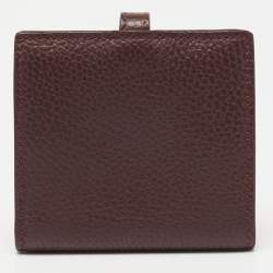 Pre Owned Aigner Burgundy Leather Cybill Compact Wallet