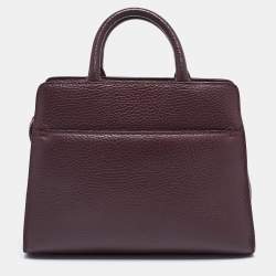 Pre Owned Aigner Dark Burgundy Grained Leather Mini Cybill Tote