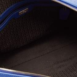 Aigner Blue/Beige Signature Canvas And Leather Satchel