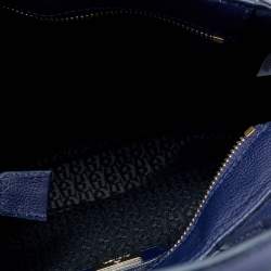 Pre Owned Aigner Navy Blue Leather Vittoria Tote