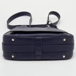 Pre Owned Aigner Navy Blue Leather Vittoria Tote