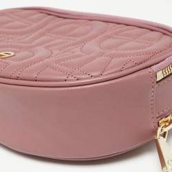 Pre Owned Aigner Old Rose Leather Diadora Belt Bag