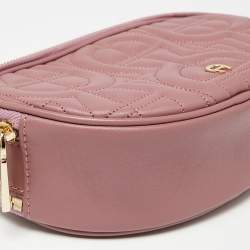 Pre Owned Aigner Old Rose Leather Diadora Belt Bag