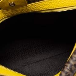 Pre Owned Aigner Multicolor Monogram Canvas And Leather Boston Bag