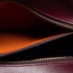 Pre Owned Aigner Burgundy Leather Carol Tote