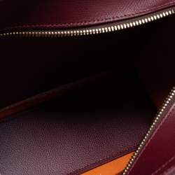 Pre Owned Aigner Burgundy Leather Carol Tote