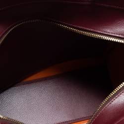 Pre Owned Aigner Burgundy Leather Carol Tote