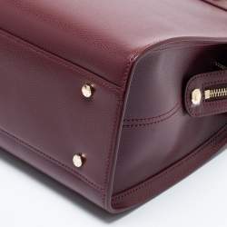 Pre Owned Aigner Burgundy Leather Carol Tote