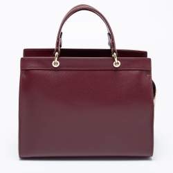 Pre Owned Aigner Burgundy Leather Carol Tote