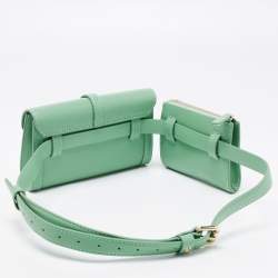 Pre Owned Aigner Sage Green Leather Fiorentina Belt Bag