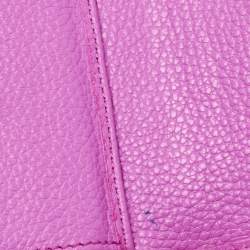 Pre Owned Aigner Pink Textured Leather Genoveva Shoulder Bag w/ Wallet