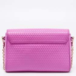 Pre Owned Aigner Pink Textured Leather Genoveva Shoulder Bag w/ Wallet