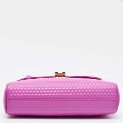 Pre Owned Aigner Pink Textured Leather Genoveva Shoulder Bag w/ Wallet