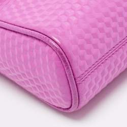 Pre Owned Aigner Pink Textured Leather Genoveva Shoulder Bag w/ Wallet