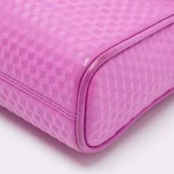 Pre Owned Aigner Pink Textured Leather Genoveva Shoulder Bag w/ Wallet