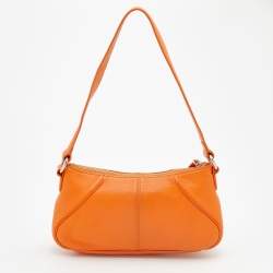 Pre Owned حقيبة كتف إيغنر جلد برتقالية