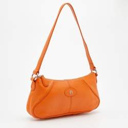 Pre Owned حقيبة كتف إيغنر جلد برتقالية