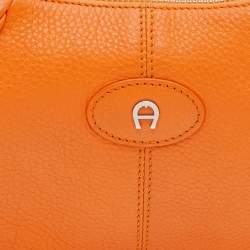Pre Owned حقيبة كتف إيغنر جلد برتقالية