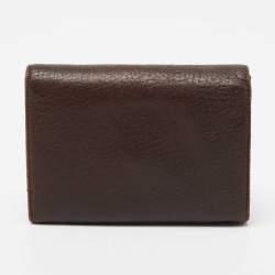 Aigner Brown Leather Logo Flap Trifold Wallet