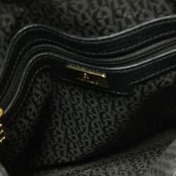Pre Owned Aigner Black Leather Flap Crossbody Bag