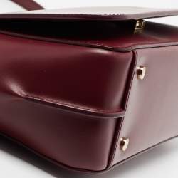 Pre Owned Aigner Burgundy Leather Lexi Top Handle Bag