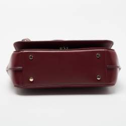 Pre Owned Aigner Burgundy Leather Lexi Top Handle Bag