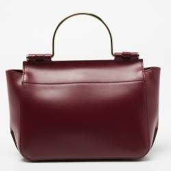 Pre Owned Aigner Burgundy Leather Lexi Top Handle Bag
