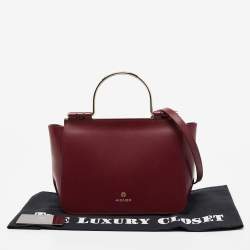 Pre Owned Aigner Burgundy Leather Lexi Top Handle Bag