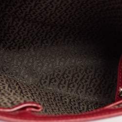 Pre Owned Aigner Burgundy Leather Lexi Top Handle Bag