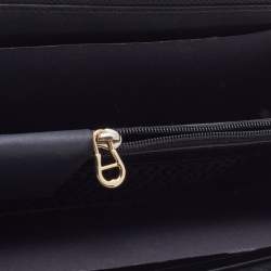 Pre Owned Aigner Olive Green Foil Leather Continental Wallet
