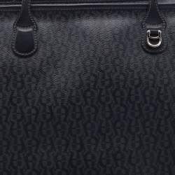 Pre Owned Aigner Black Signature Coated Canvas and Leather Tote