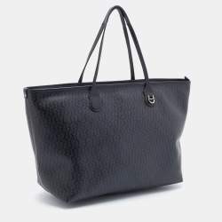 Pre Owned Aigner Black Signature Coated Canvas and Leather Tote