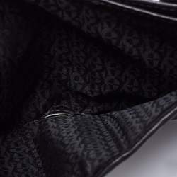 Aigner Black Leather Trifold Compact Wallet