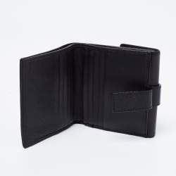 Aigner Black Leather Trifold Compact Wallet