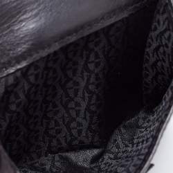 Aigner Black Leather Trifold Compact Wallet